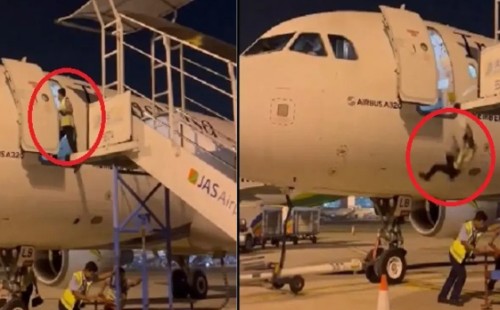 বিমানের দরজা থেকে পড়ে গেলেন কর্মী 