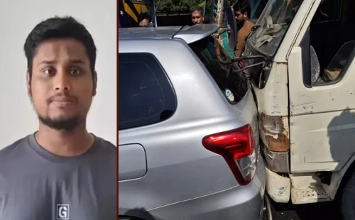 ফের হাসনাত আবদুল্লাহর গাড়িতে ট্রাকের ধাক্কা 