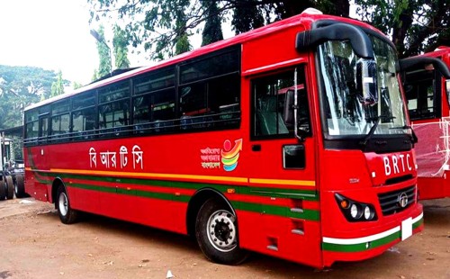 গাজীপুর বিআরটি লেনে বিআরটিসির এসি বাস 