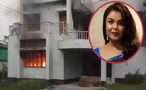 অভিনেত্রী শাওনের গ্রামের বাড়িতে আগুন 