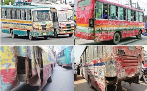উপদেষ্টাদের ঘোষণার পরও সরেনি মেয়াদোত্তীর্ণ বাস-ট্রাক 
