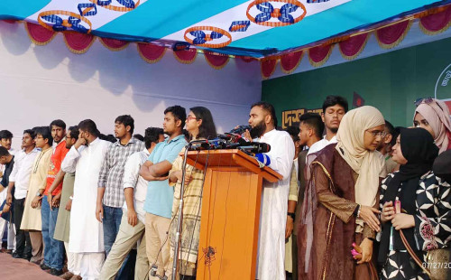 শেরপুরে এনসিপির পদযাত্রা শেষে সমাবেশ শুরু 