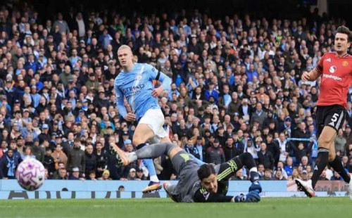 হালান্ডের জোড়া গোলে সিটির দাপুটে জয় 